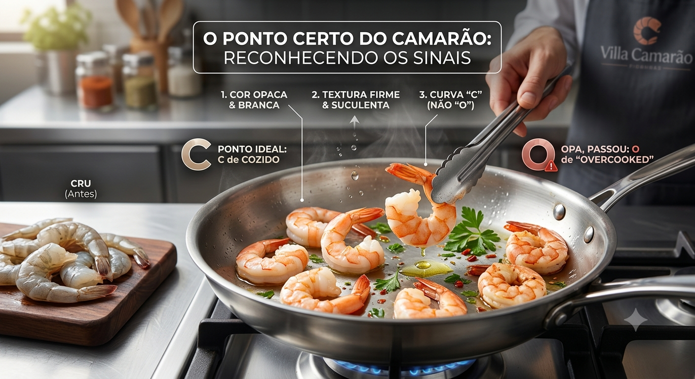 O ponto certo do camarão: aprenda a reconhecer os sinais