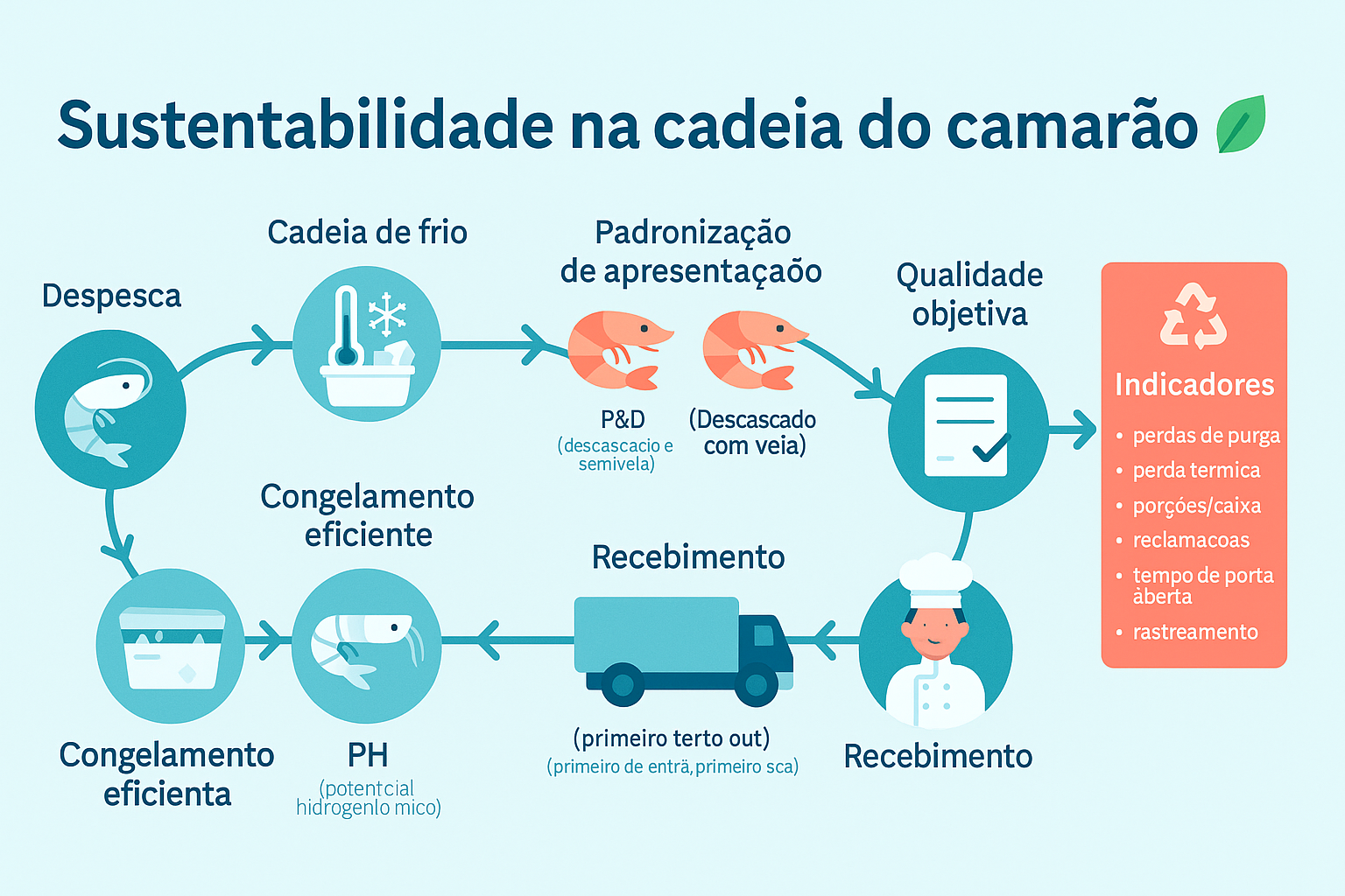 A imagem é o ciclo da cadeia de congelamento e descongelamento de forma correta um checklist